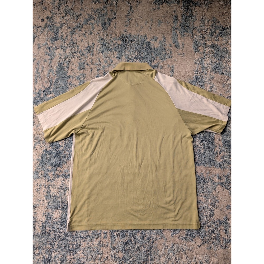 Greg Norman Mens XL Golf Polo Shirt Sage Green White Colorblock Shark Logo XL/TG - Picture 6 of 9